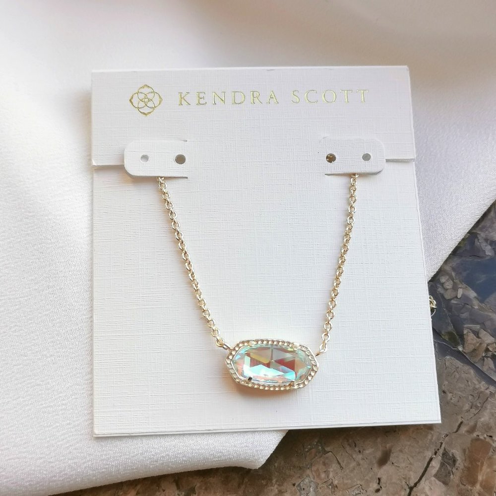 Kendra Scott Elisa Dichroic Glass in gold necklace